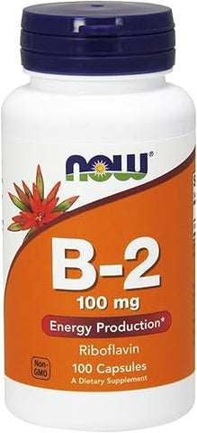NOW Foods - NOW Vitamina B-2 (riboflavina) 100mg, 100 Cápsulas (Pacote com 3) – Saúde e Bem-Estar