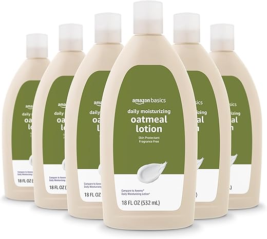Loção Hidratante Diária de Aveia e Protetor para a Pele, Sem Fragrância, 532 ml (Pack com 6) (Anteriormente Solimo) - Amazon Basics