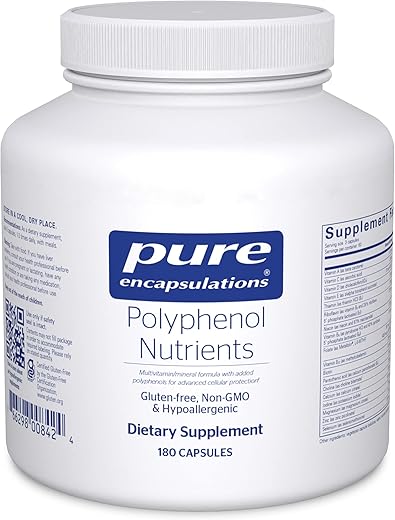 Polyphenol Nutrients | Fórmula Multivitamínica/Mineral Hipoalergênica Nutrient Dense | 180 Cápsulas - Pure Encapsulations