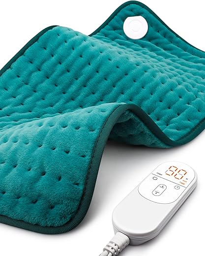 Juena - Aquecedor Elétrico para Alívio de Dor nas Costas com 6 Configurações de Calor, 4 Desligamentos Automáticos, Presentes para Mulheres, Mães, Homens, Pais, Almofadas Elétricas para Cólicas/Abdômen/Cintura/Ombro, Opções de Calor Úmido e Seco