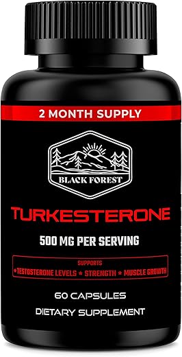 Black Forest - Suplemento de Turkesterona da Floresta Negra 500mg Cápsula (Pureza Máxima 95%% Extrato) Fornecimento de 2 Meses (500mg de Turkesterona a partir de 526mg de Ajuga Turkestanica) Similar ao Ecdisterona para