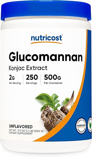 Glucomannan em Pó 500g – Fibra Natural para Emagrecimento - Nutricost