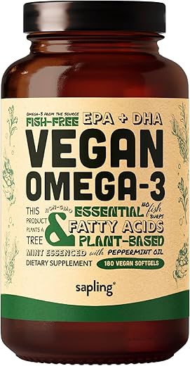 sapling - Suplemento Vegan Omega 3 – DHA à base de plantas | Ômega 3 Vegano – DHA Vegetal | Marca em destaque