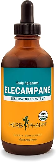 Extrato Líquido de Elecampane Orgânico Certificado para Suporte ao Sistema Respiratório – 120 ml - Herb Pharm