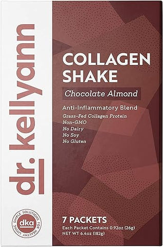 Keto Chocolate Almond Shakes – Proteína de Colágeno 100% Grass Fed por Especialista em Caldo de Ossos – Sem Glúten, Sem Laticínios, Sem Soja, Não-OGM – Ideal para Keto, Paleo – 500g - Dr. Kellyann