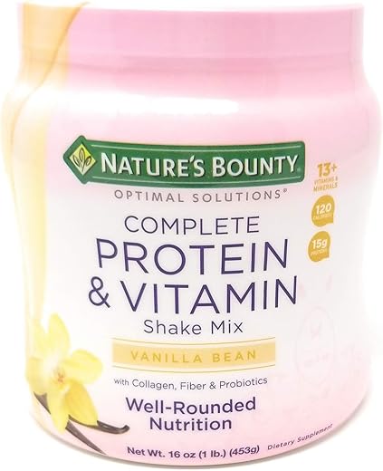 Nature's Bounty - Natures Bounty Shake de Proteína e Vitaminas, Sabor Baunilha, 16 oz (Pack com 2)