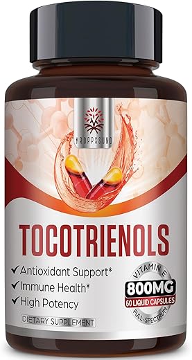 Kroppssund - Tocotrienol Full Spectrum – Tecnologia de Fusão Avançada, Vitamina E-Tocotrienol 800mg, Antioxidante Poderoso, Cardiovascular, Alta Taxa de Absorção – 60 cápsulas
