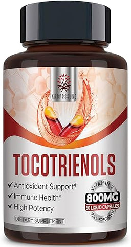 Kroppssund - Tocotrienol Full Spectrum – Tecnologia de Fusão Avançada, Vitamina E-Tocotrienol 800mg, Antioxidante Poderoso, Cardiovascular, Alta Taxa de Absorção – 60 cápsulas