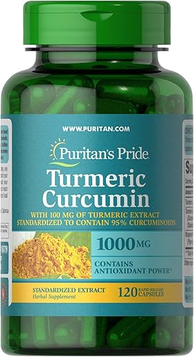 Puritan's Pride - Puritan’s Pride Cúrcuma Curcumina, 1000mg, 120 Cápsulas de Liberação Rápida
