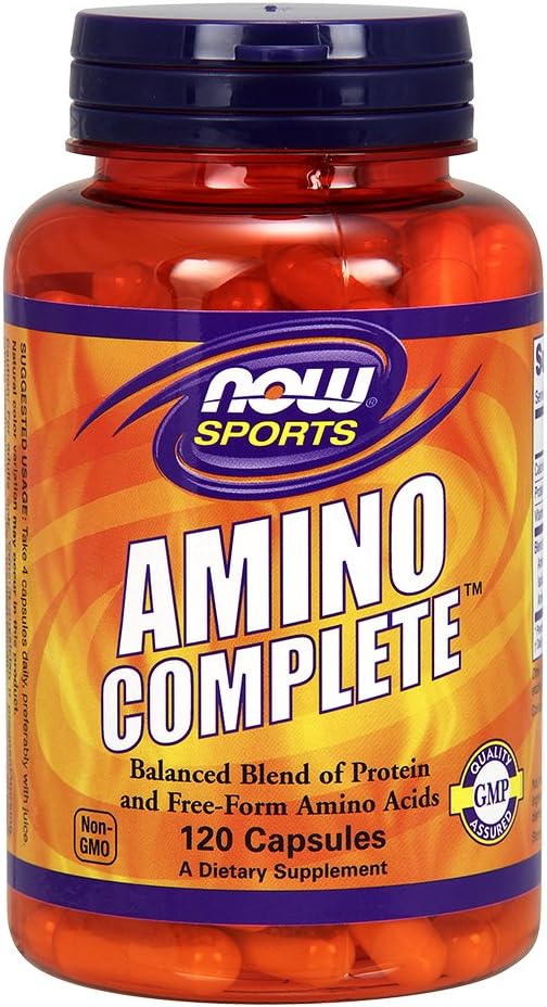 NOW Foods - NOW Amino Complete – 120 Cápsulas (Pacote com 2) – Fórmula Completa de Aminoácidos – Marca NOW
