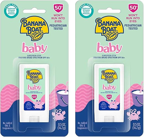 Protetor Solar Banana Boat Baby Stick, FPS 50, Pacote Duplo, 15g (2 unidades)