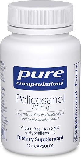 Policosanol 20 mg | Suporte para Metabolismo Lipídico e Função Cardiovascular | 120 Cápsulas - Pure Encapsulations