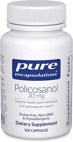 Policosanol 20 mg | Suporte para Metabolismo Lipídico e Função Cardiovascular | 120 Cápsulas - Pure Encapsulations