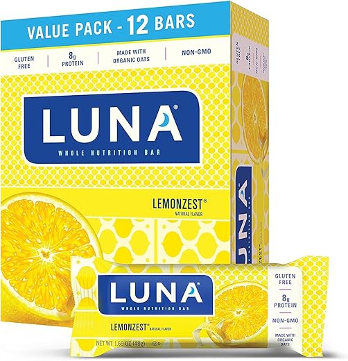 Barra de Nutrição Luna para Mulheres, Sabor Limão Siciliano, 15 unid. 48g
