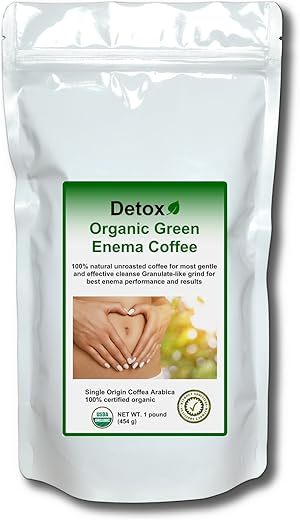 Detox Organic Green Enema Coffee - Detox Café Enema Verde Orgânico (454g) – Terapia (Gerson), Emagrecimento, Desintoxicação e Limpeza – Testado em Laboratório, Livre de Mofo – Alemanha Nº1
