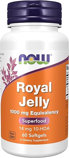 Suplementos, Geleia Real 1000 mg com 10-HDA, 60 Softgels – Melhor Marca de Produtos - NOW Foods
