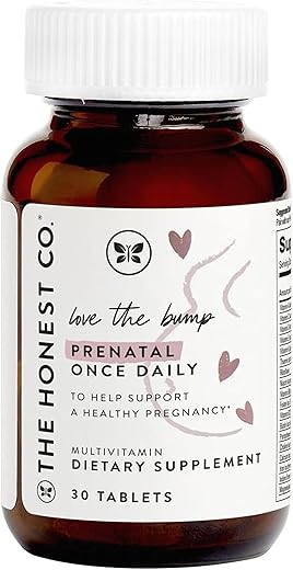 Love the Bump – Suplemento Pré-Natal Diário Certificado pela NSF, Livre de Transgênicos | 30 Comprimidos - The Honest Company