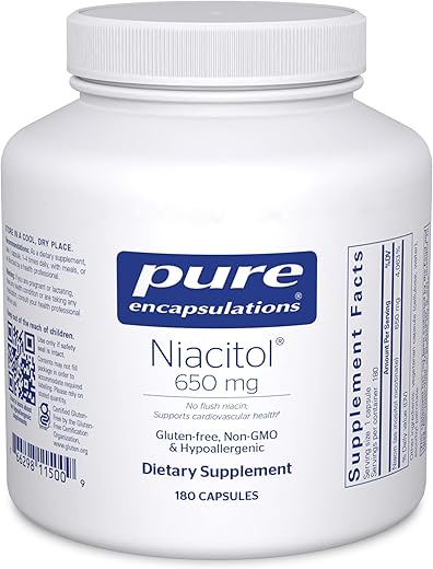 Niacitol 650 mg | Suporte à Digestão, Síntese Hormonal e Formação de Tecidos | 180 Cápsulas - Pure Encapsulations