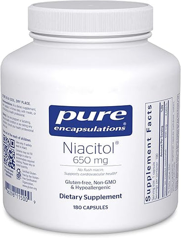 Niacitol 650 mg | Suporte à Digestão, Síntese Hormonal e Formação de Tecidos | 180 Cápsulas - Pure Encapsulations