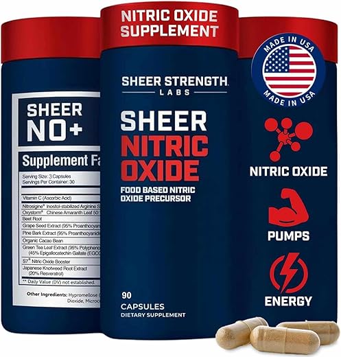 Sheer Strength Labs - Suplemento de Óxido Nítrico para Homens – Booster de Óxido Nítrico NO2 – Nitrosigine e S7 – 60g