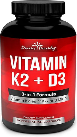 Divine Bounty - Vitamina K2 (MK7) – Benefícios para a saúde óssea e cardiovascular | Marca XYZ