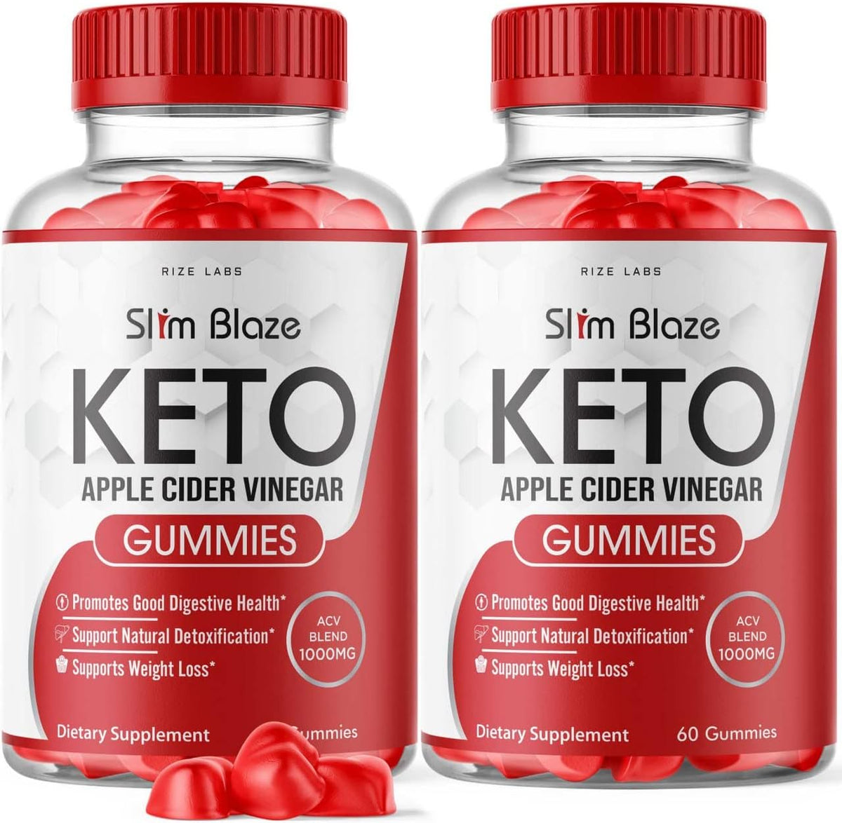 rize labs - (2 Pacotes) Gomas de Vinagre de Maçã ACV Slim Blaze Keto (120 Gomas) – Marca em Destaque