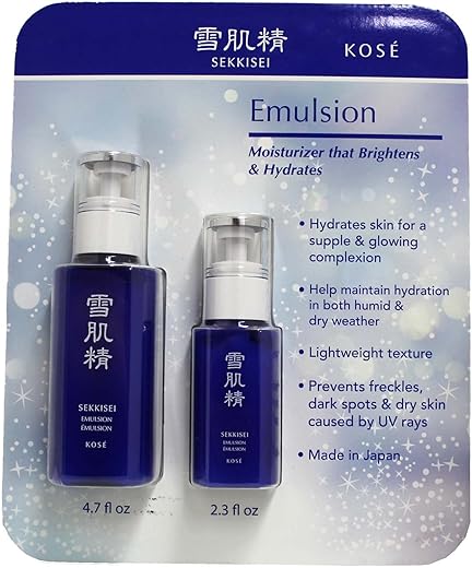 Somall - Conjunto de 2 Frascos de Emulsão SEKKISEI 4.7oz (140ml) – Hidratante Facial