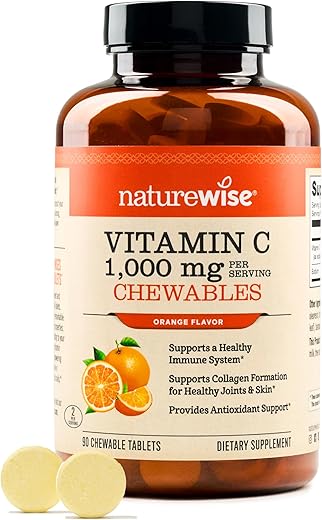 Vitamina C 1000mg Comprimido Mastigável – Suporte para Sistema Imunológico Saudável - NatureWise