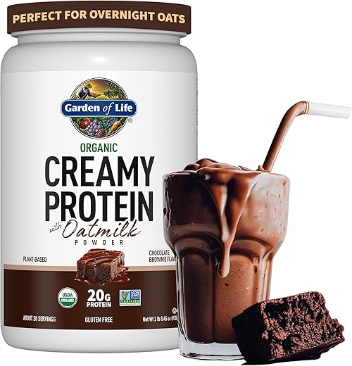 Proteína Vegana Orgânica em Pó OatMilk, 20g Proteína Vegetal Completa, Água de Coco, MCTs, Grãos Germinados, Prebióticos, Probióticos – Livre de Glúten - Garden of Life