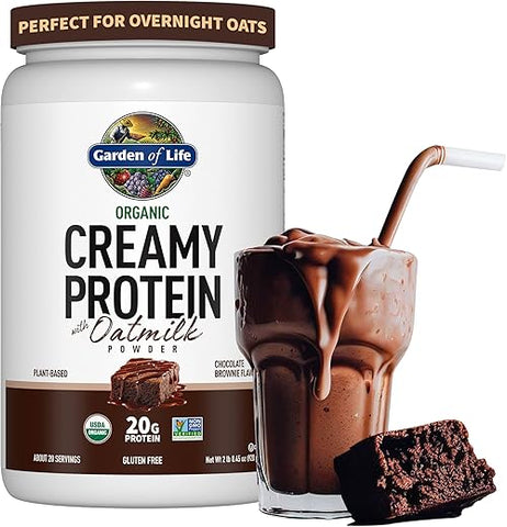 Proteína Vegana Orgânica em Pó OatMilk, 20g Proteína Vegetal Completa, Água de Coco, MCTs, Grãos Germinados, Prebióticos, Probióticos – Livre de Glúten - Garden of Life