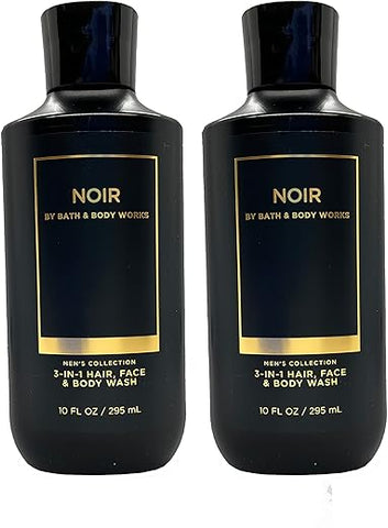 Bath & Body Works - Bath and Body Works – Coleção Masculina 2 em 1 Hair and Body Wash NOIR – 2 Unidades – 200ml