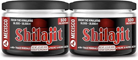 Mecisco - Shilajit Puro Himalaia Orgânico 2 Pacotes 20g – Suplemento Natural com Ácido Fulvico e Humico