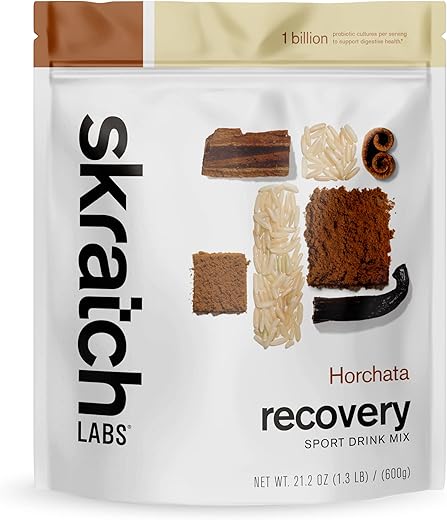 Horchata Pós-Treino Mix de Bebida de Recuperação (600g, 12 Porções) com Proteína Completa do Leite de Caseína e Whey e Probióticos, Sem Glúten, Kosher, Vegetariano - Skratch Labs