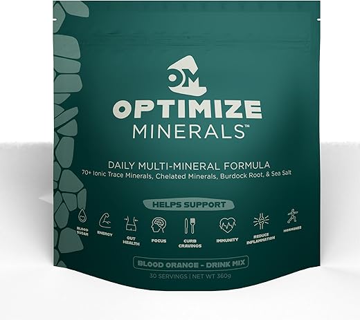 Optimize Minerals - Fórmula Multimineral Completa | Nutrição Total | Pó Suplementar para Homens e Mulheres | Minerais Traços | Multivitaminas | Micronutrientes | Solúvel em Água | 30 Porções