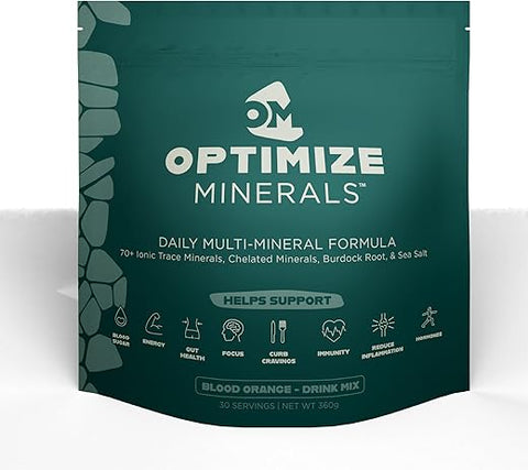 Optimize Minerals - Fórmula Multimineral Completa | Nutrição Total | Pó Suplementar para Homens e Mulheres | Minerais Traços | Multivitaminas | Micronutrientes | Solúvel em Água | 30 Porções