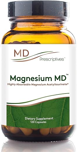 MD Prescriptives - Magnesium MD – Suplemento de Magnésio Dietético Altamente Absorvível com Glicinato – 100g
