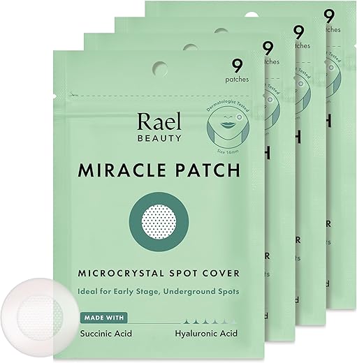 Pimple Patches – Cobertura de Manchas de Acne com Microcristais Milagrosos – Hidrocoloide para Estágios Iniciais – Com Óleo de Melaleuca – Todos os Tipos de Pele – Vegano – Cruelty Free (36 Unidades) - Rael