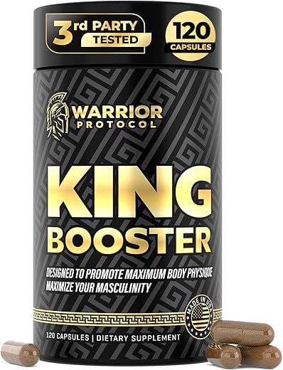 WARRIOR PROTOCOL - King Booster – Pílulas de Vitalidade Masculina para Crescimento Muscular Magro, Aumento de Resistência e Suporte à Recuperação | com Turkesterone, Tongkat Ali e Fadogia Agrestis
