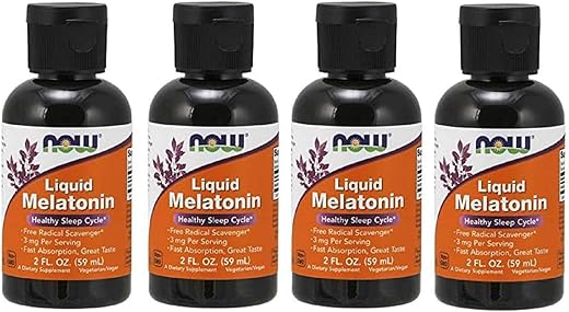 NOW Foods - Melatonina Líquida 3mg (Pacote com 4) Now Foods 240 ml (4 x 60 ml) – Liquid