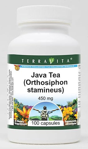 Terravita - Chá de Java (Orthosiphon stamineus) – 450 mg (100 Cápsulas) – 2 Pacotes