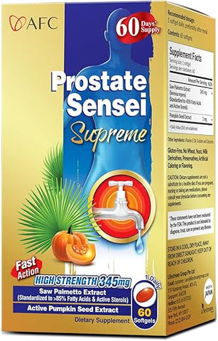 Japan Prostate Sensei Supreme – Saw Palmetto com >85% de Ácidos Graxos – 60 cápsulas - AFC