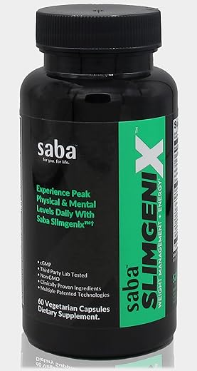 SlimGenix – Energia, Controle de Peso, Controle de Apetite, Foco, Queimador de Gordura com Marca Registrada e Patenteada – 100% Eficaz - Saba