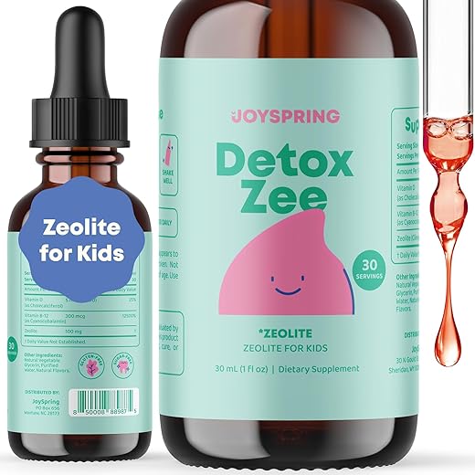 JoySpring - Zeolite Kids JoySpring – Gotas de Zeolite que as Crianças Vão Amar – Sabor de Frutas Vermelhas – Enriquecido com Vitamina D3 – Zeolite para a Vida Urbana, Suporte Digestivo – Marca