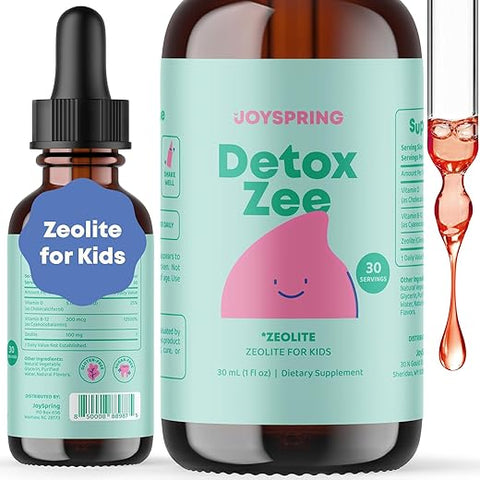 JoySpring - Zeolite Kids JoySpring – Gotas de Zeolite que as Crianças Vão Amar – Sabor de Frutas Vermelhas – Enriquecido com Vitamina D3 – Zeolite para a Vida Urbana, Suporte Digestivo – Marca