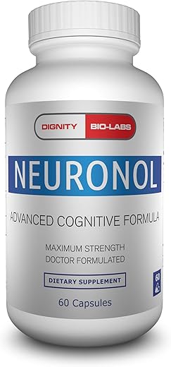 Neuronol by Dignity Bio-Labs: Fórmula de Saúde Cerebral para Suporte à Memória, Foco, Clareza e Concentração – #1 Nootrópico com Dmae, Bacopa Monnieri, Ginkgo Biloba – 60 cápsulas