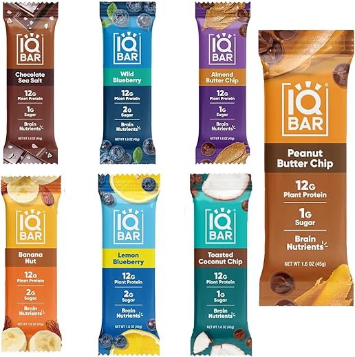 Generic - LQBAR Barras de Proteína Vegetal – Kit Degustação com 7 Barras – Baixo Carboidrato, Lanches Veganos Saudáveis – Barras Energéticas Keto com Baixo Teor de Açúcar – Pacote com 7