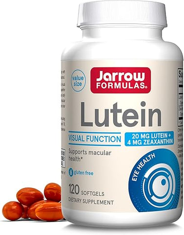 Lutein 20 mg com Zeaxantina, Suporte para a Saúde Visual e Macular, 120 Softgels, 120 Dias de Fornecimento - Jarrow Formulas