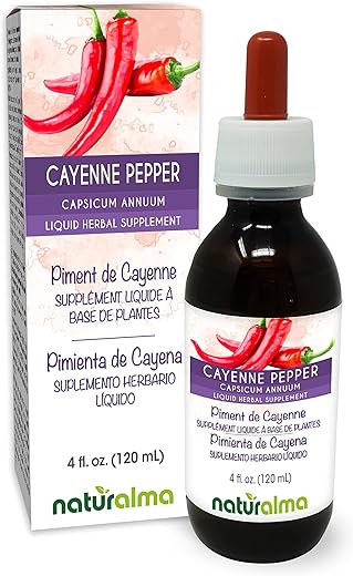 Pimenta Caiena (Capsicum annuum) Tintura sem Álcool de Frutas – Extrato Líquido em Gotas 120 ml – Suplemento Herbal Vegano - Naturalma