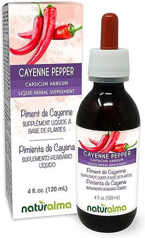 Pimenta Caiena (Capsicum annuum) Tintura sem Álcool de Frutas – Extrato Líquido em Gotas 120 ml – Suplemento Herbal Vegano - Naturalma
