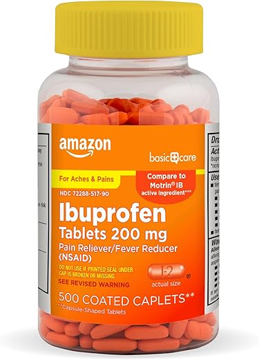 Ibuprofeno 200 mg, Analgésico/Antitérmico, 500 Comprimidos - Amazon Basic Care